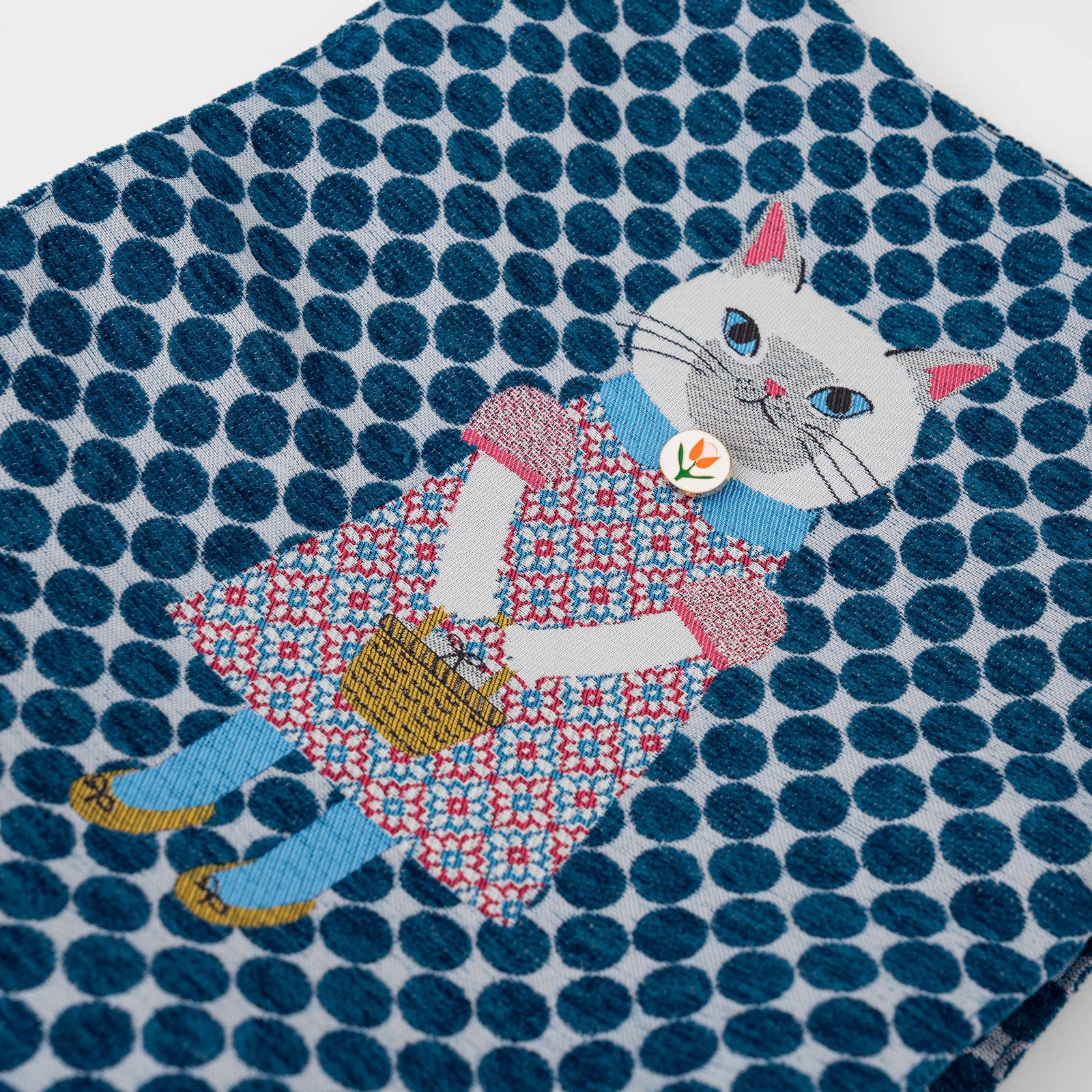 Siamese Kusuguru - Blue Jacquard Tote Bag
