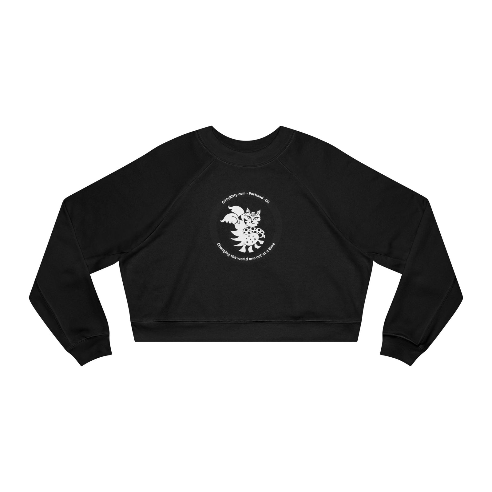GiftyKitty Cat in Black&White - Crop Sweatshirt