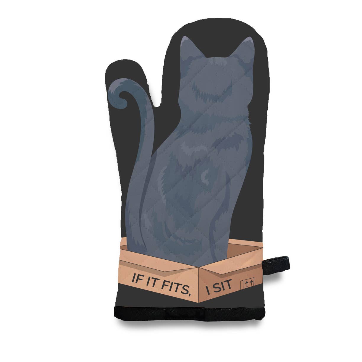 Russian Blue Kitty Cat - If It Fits, I Sit - Oven Mitt