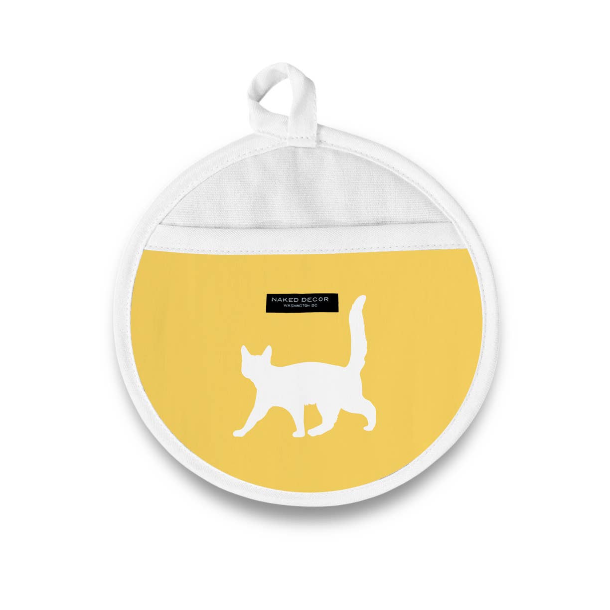 Modern Gray Tabby Kitty Cat - Round Potholder