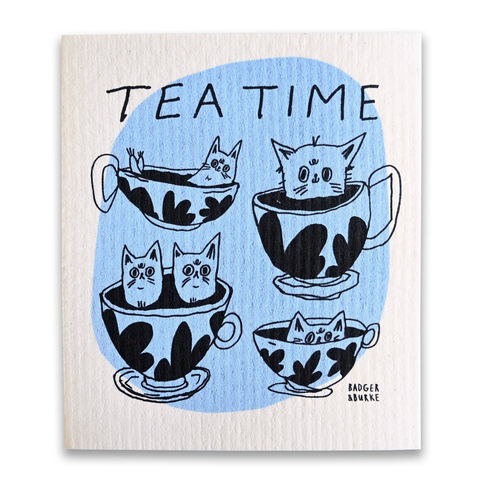 Tea Time - Sponge Cloth / Swedish Dishcloth