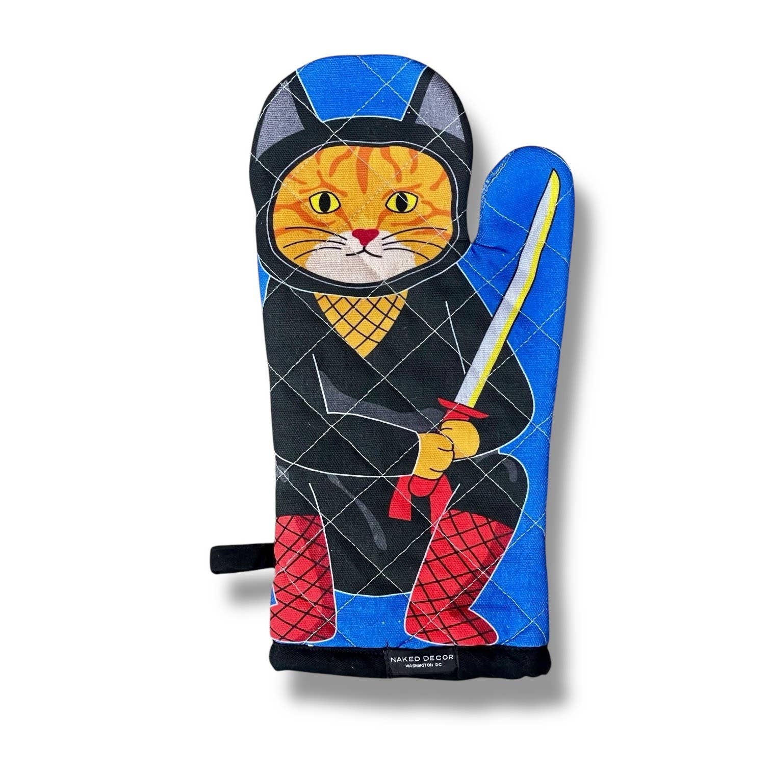 Japanese Orange Tabby Kitty Cat Ninja - Oven Mitt