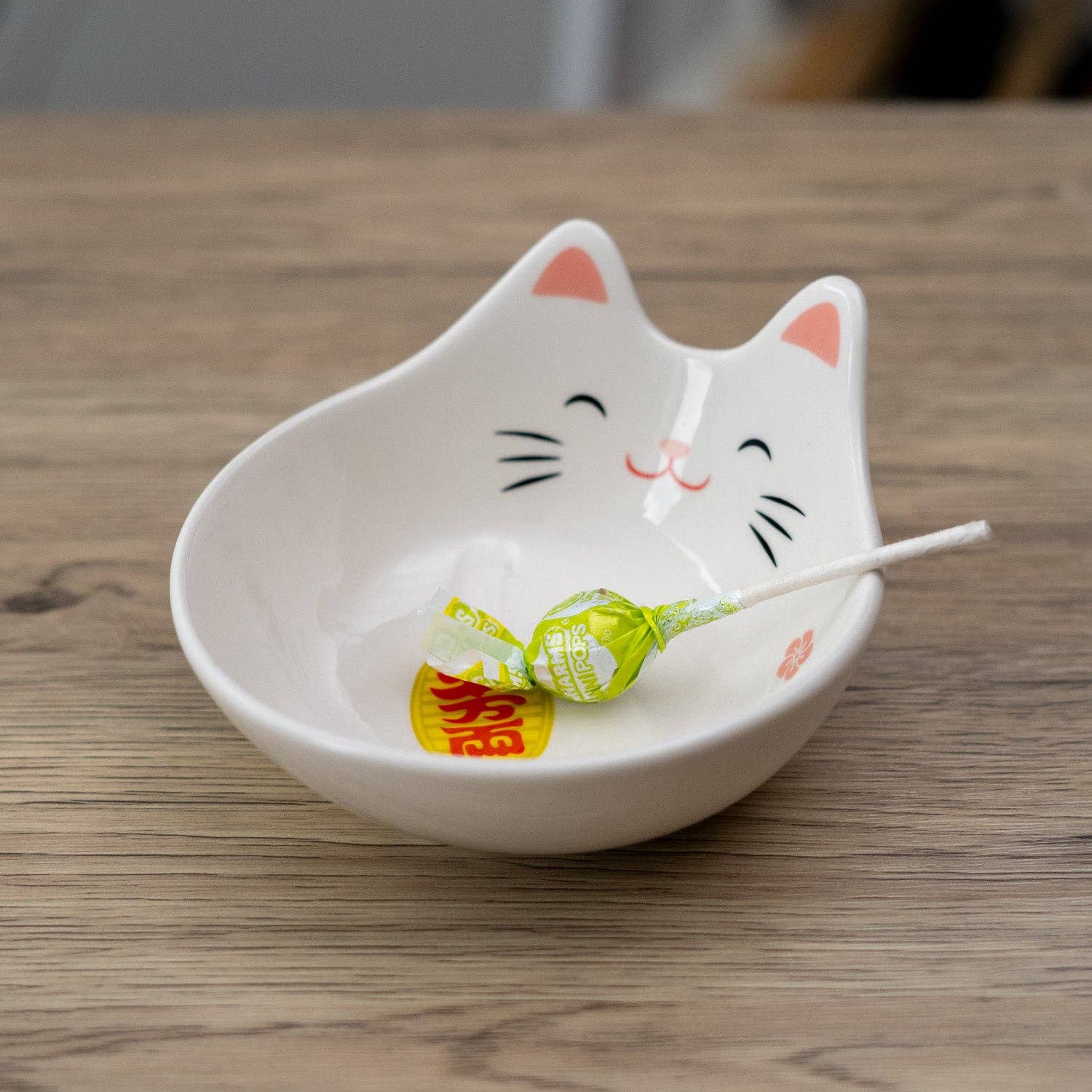 White Lucky Cat - Ceramic Small Dish Plate