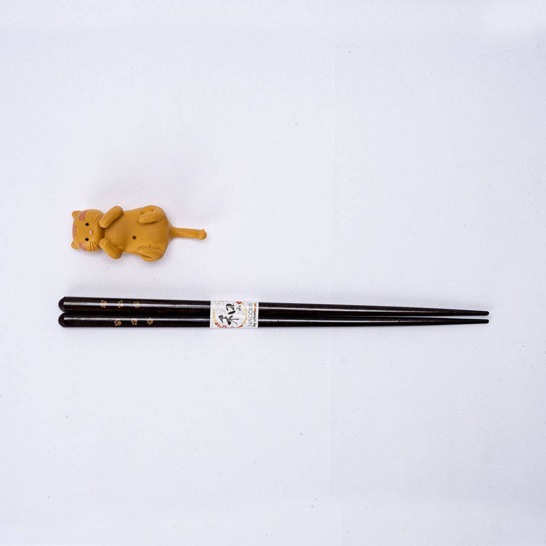 Yellow Cat - Chopsticks and Chopstick Rest Gift Set