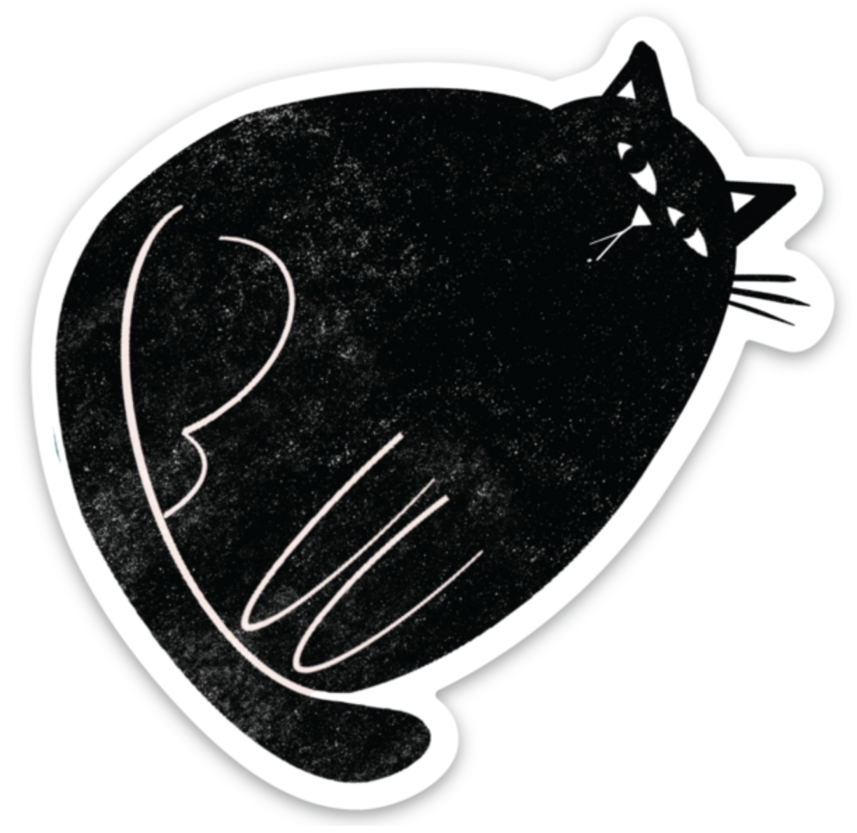 Chonky Black Cat - Die Cut Sticker