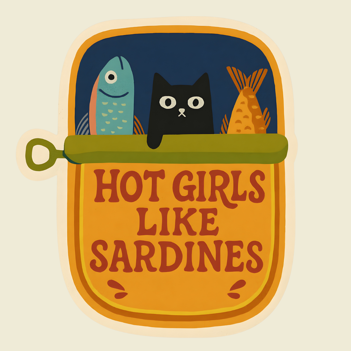 Hot Girls Like Sardines - Die Cut Sticker