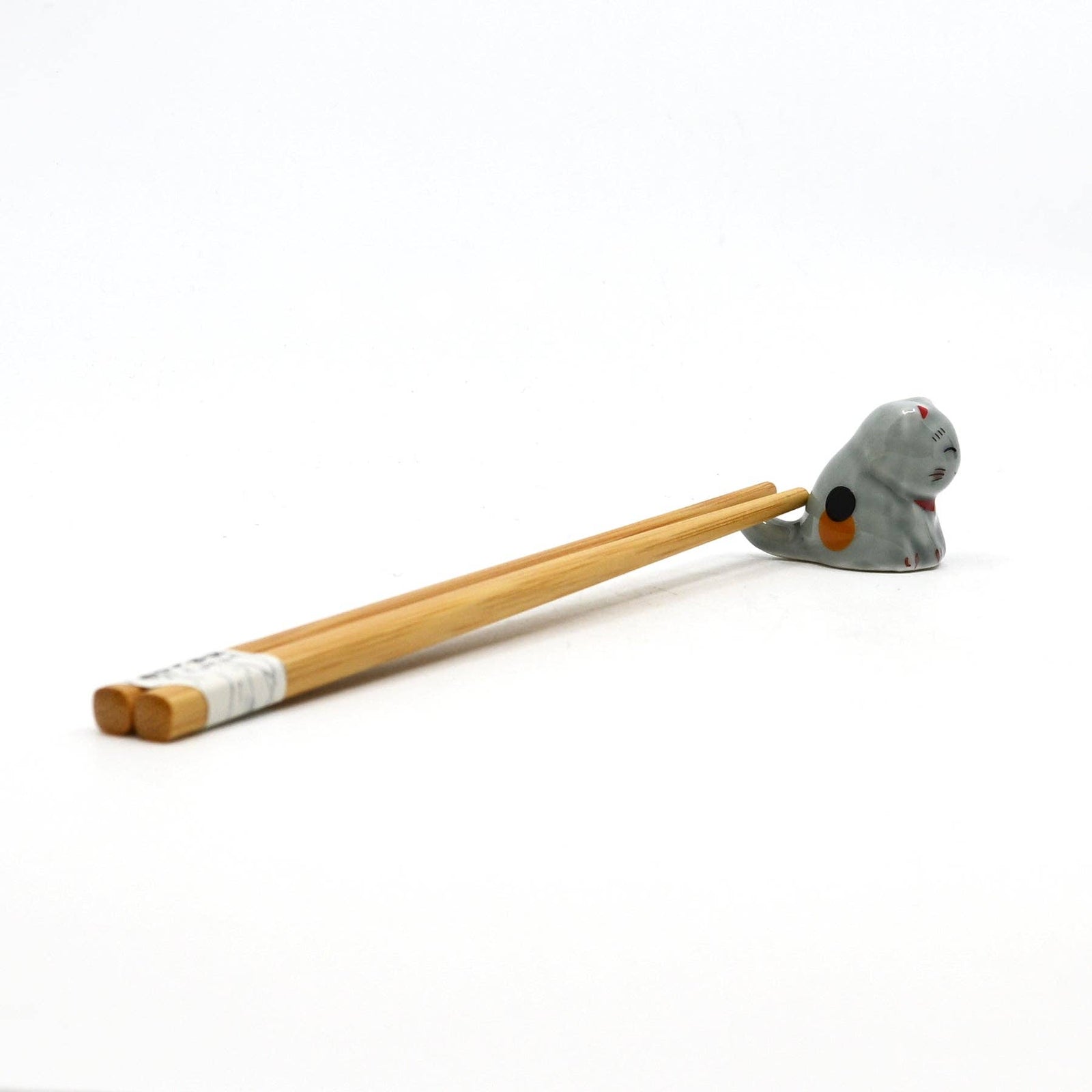 Gray Lucky Cat - Chopsticks Rest