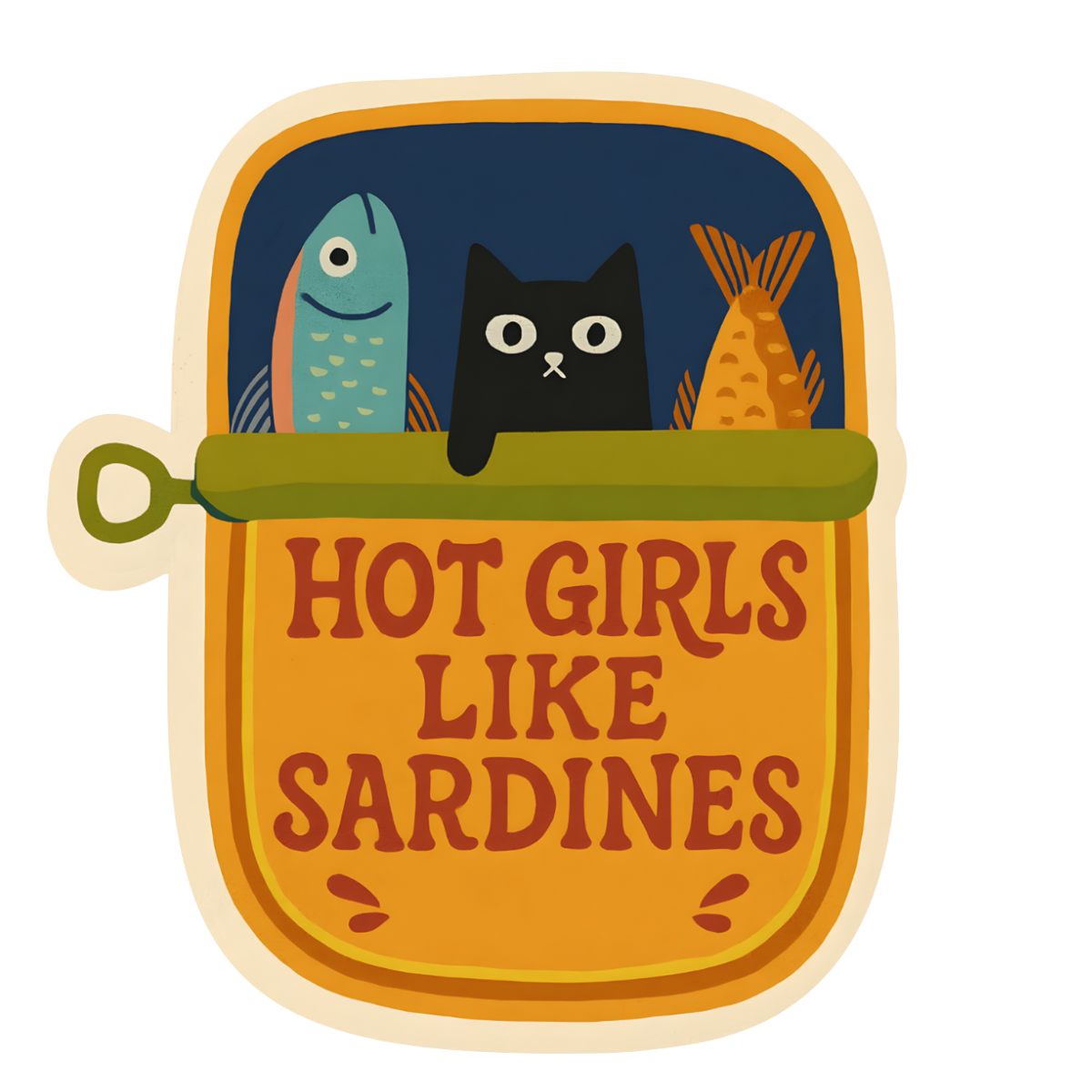Hot Girls Like Sardines - Die Cut Sticker