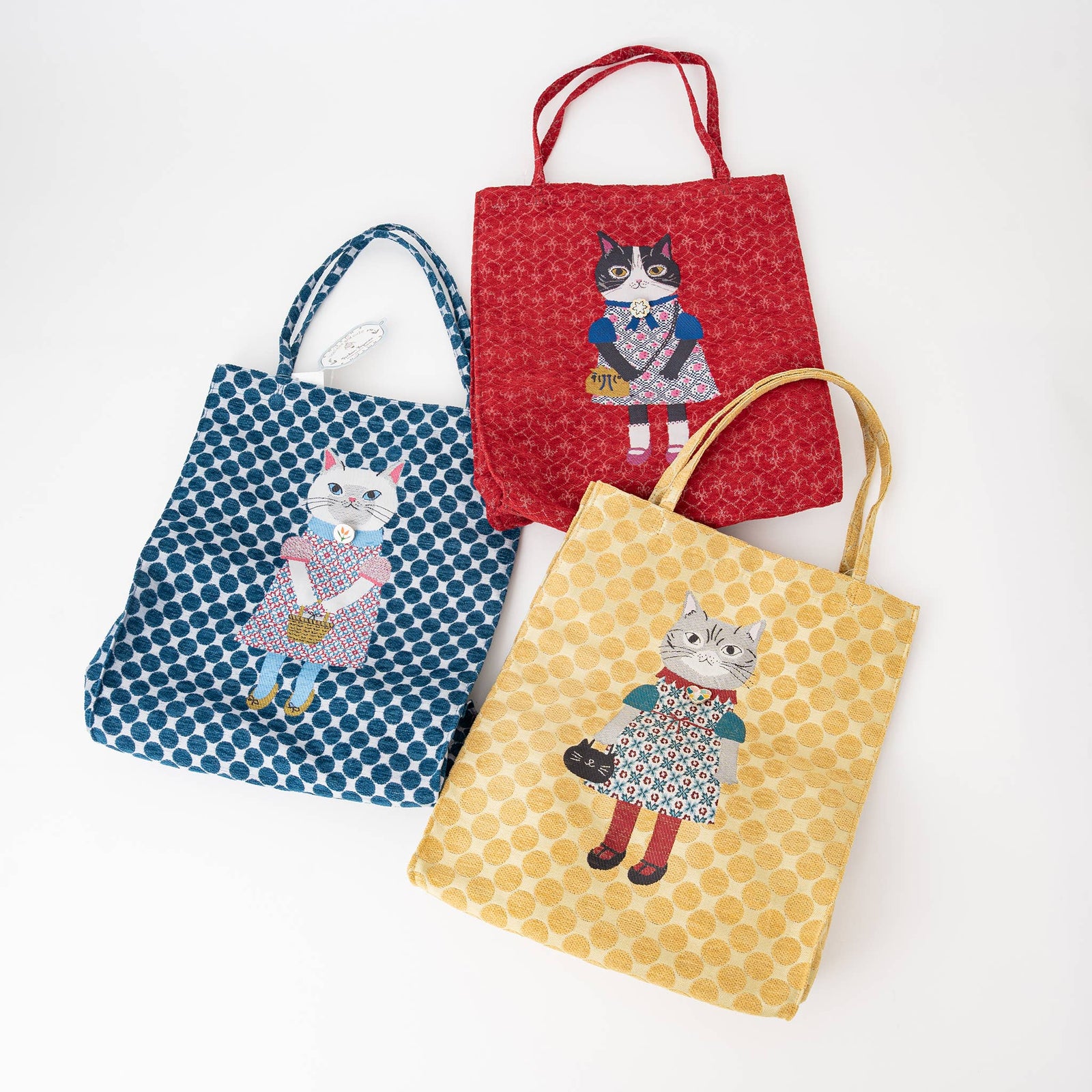 Siamese Kusuguru - Blue Jacquard Tote Bag