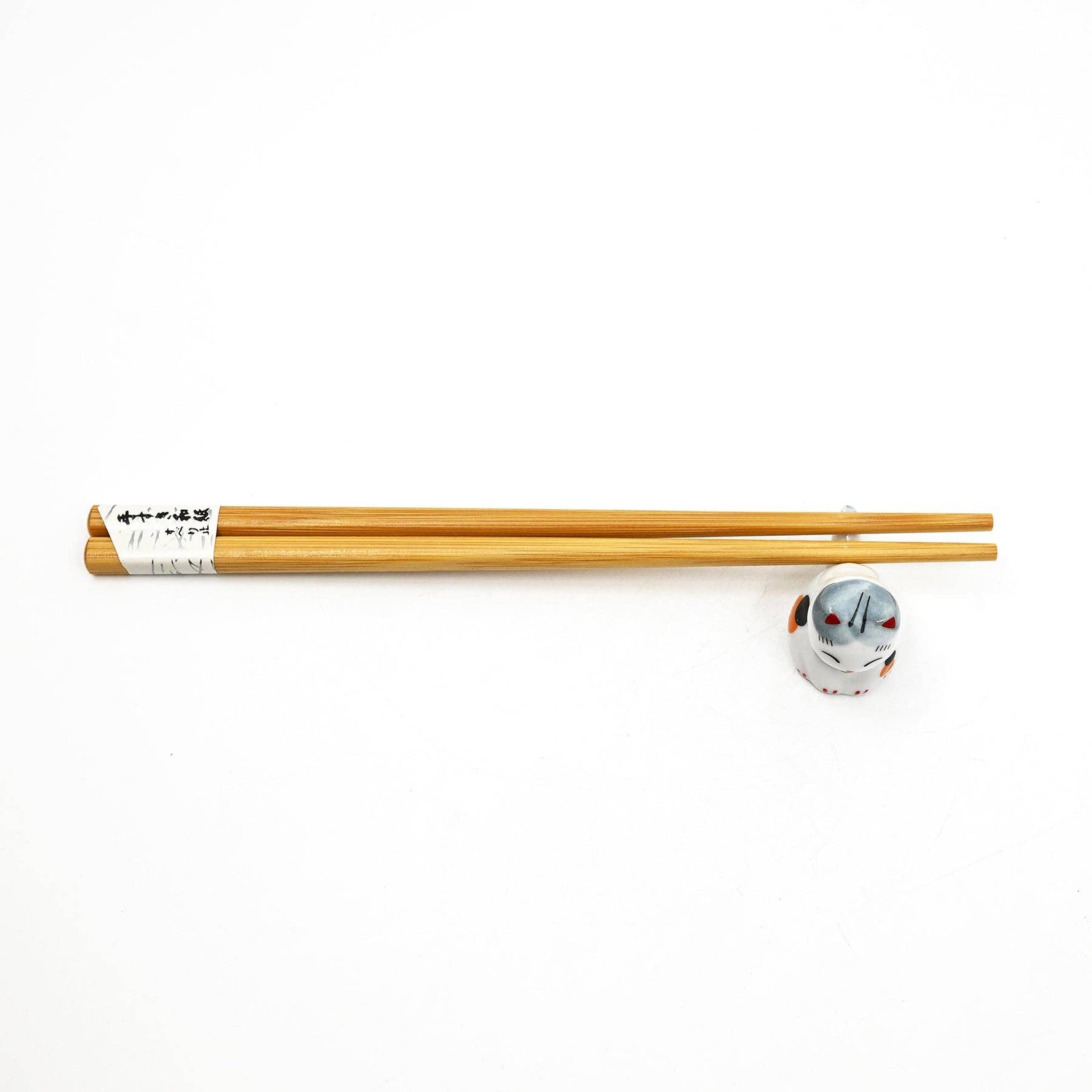 Gray and White Lucky Cat - Chopsticks Rest