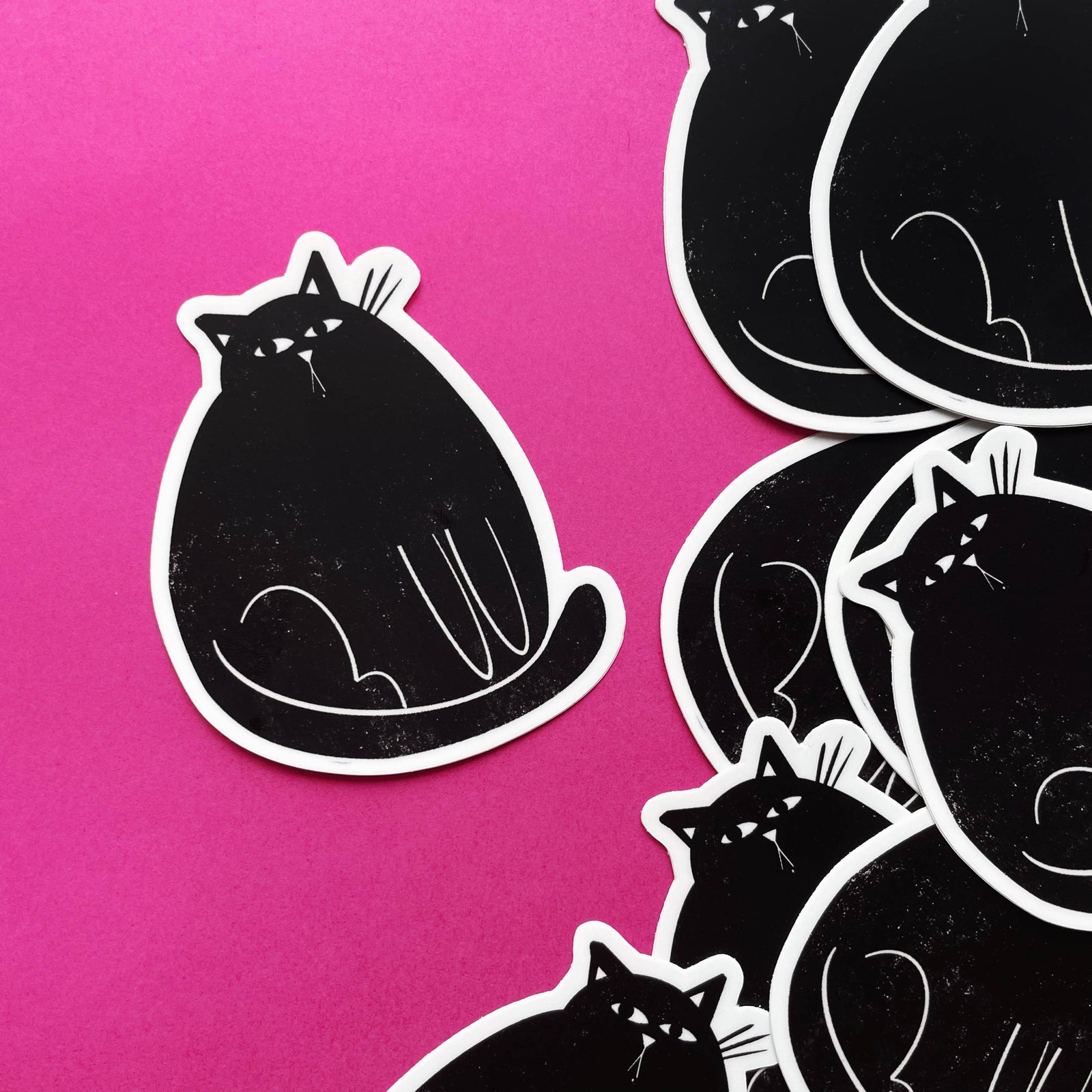 Chonky Black Cat - Die Cut Sticker