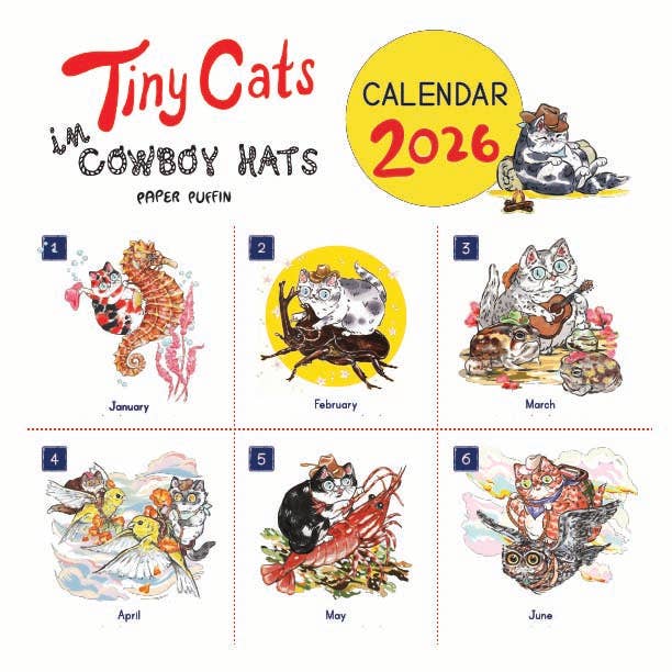 Tiny Cats in Cowboy Hats - 2026 Calendar
