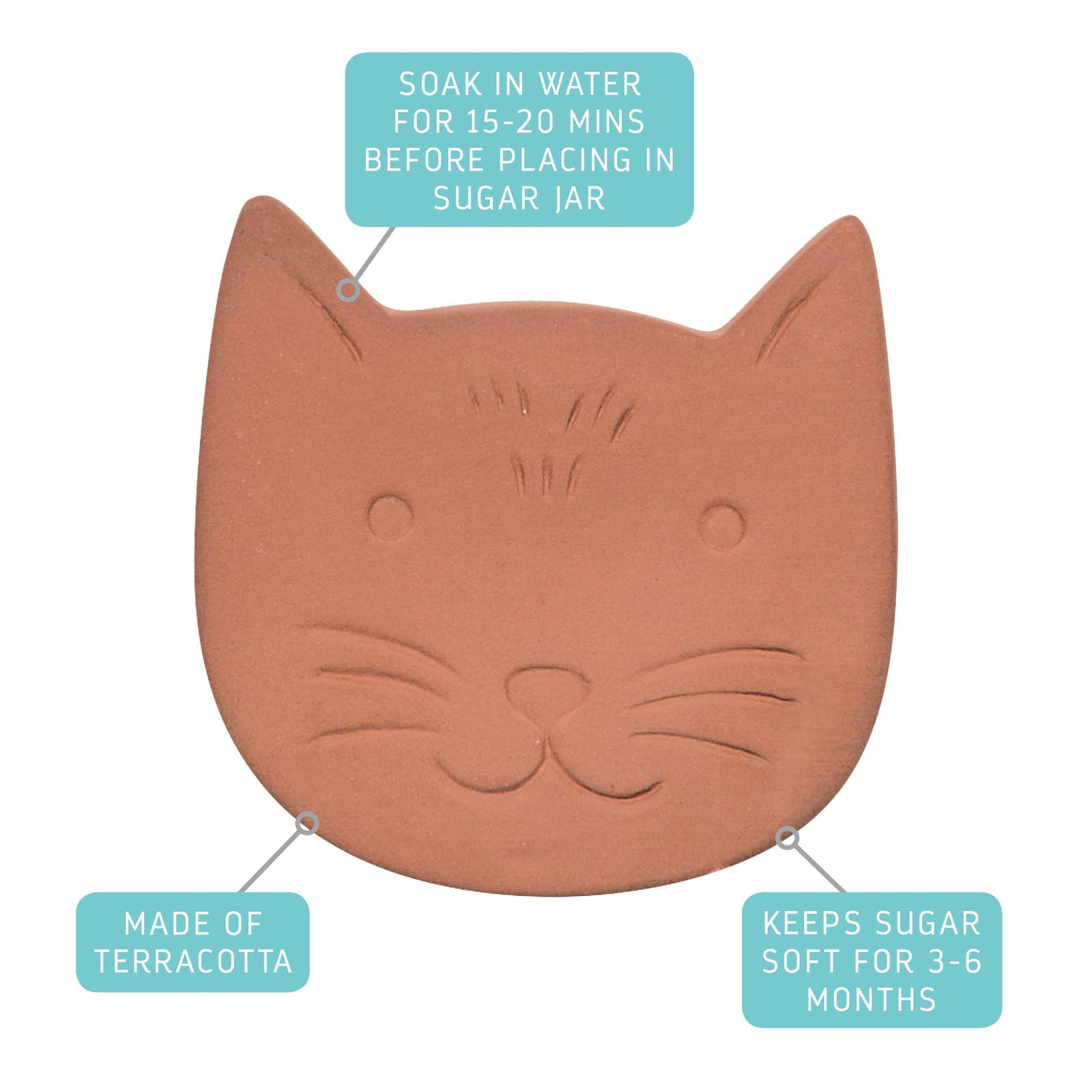 Calvin Cat - Terracotta Brown Sugar Saver