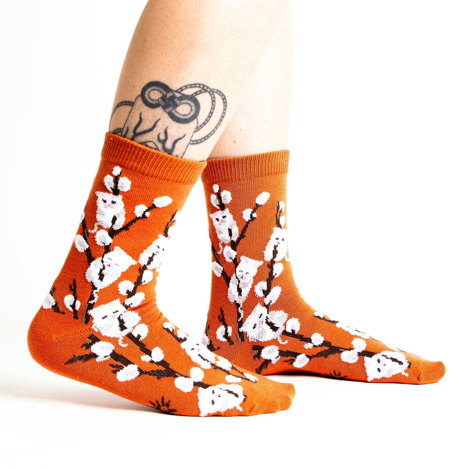 Women's Crew Sock: Kitten Willows