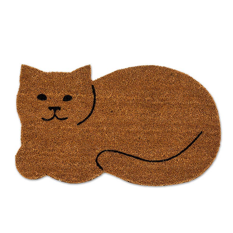 Resting Cat - Natural Coir Doormat