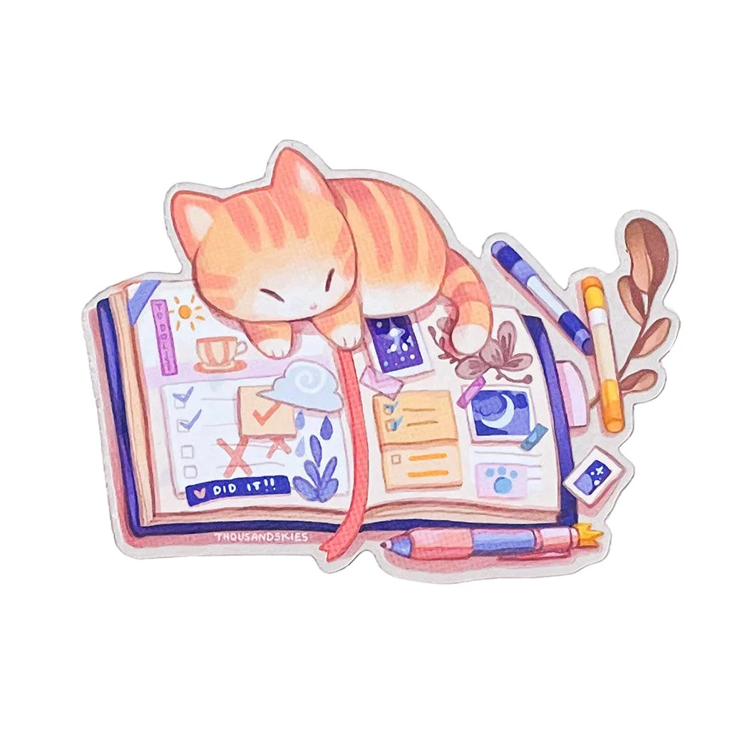 Kitten's Journal - Transparent Vinyl Sticker