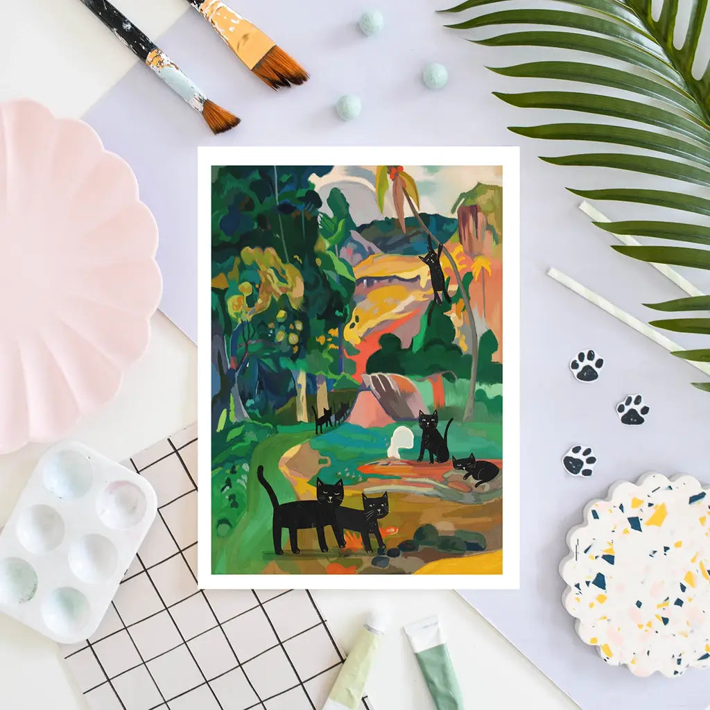 Paw Gauguin Cat - Art Print