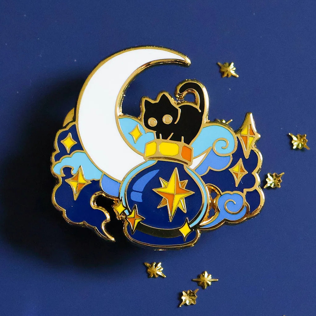 Deep Sky and a Black Cat - Hard Enamel Pin