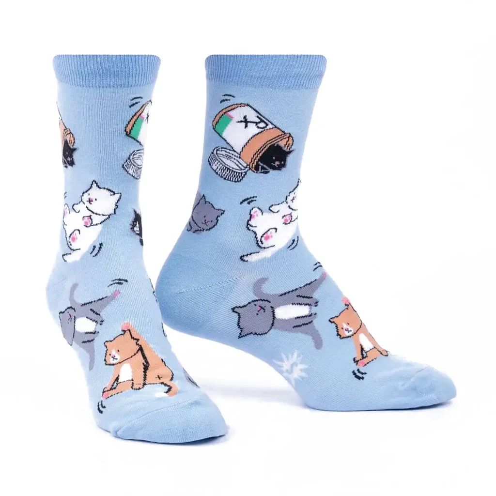 Purr-scription For Happiness - Crew Socks - S/M