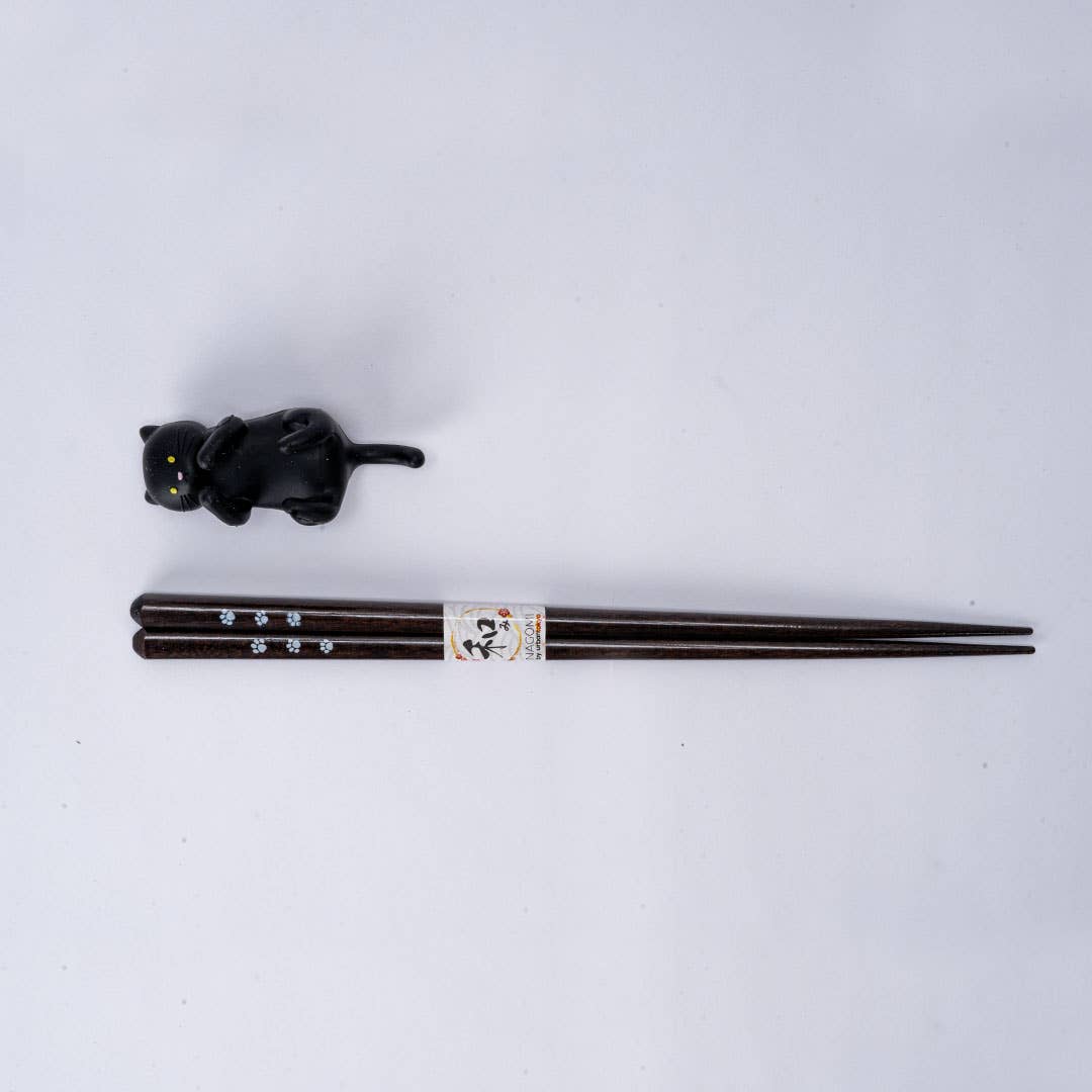 Black Cat - Chopsticks and Chopstick Rest Gift Set