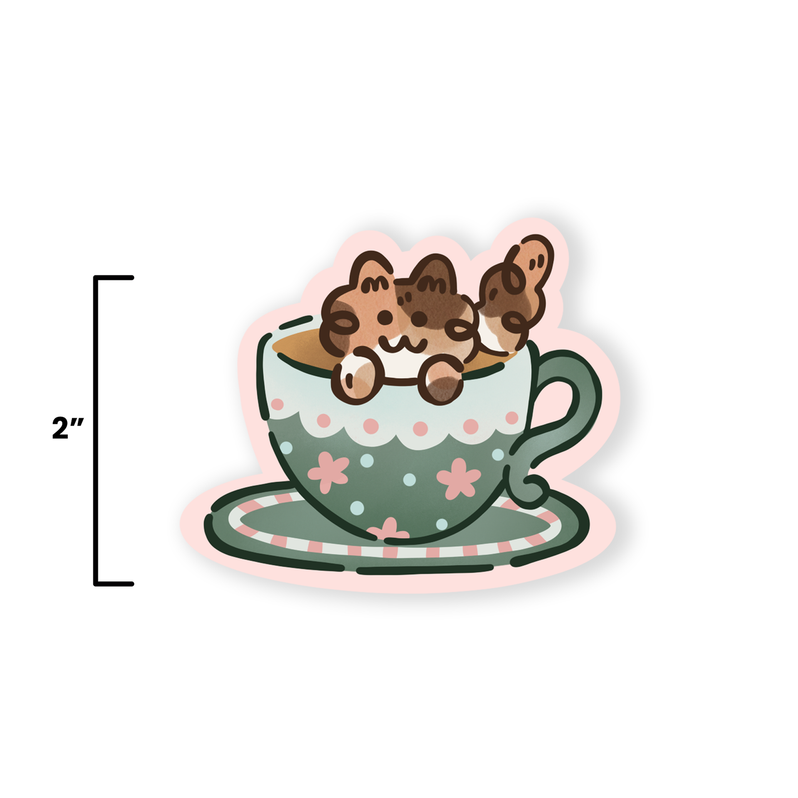 Calico Kit-Tea - Die Cut Sticker