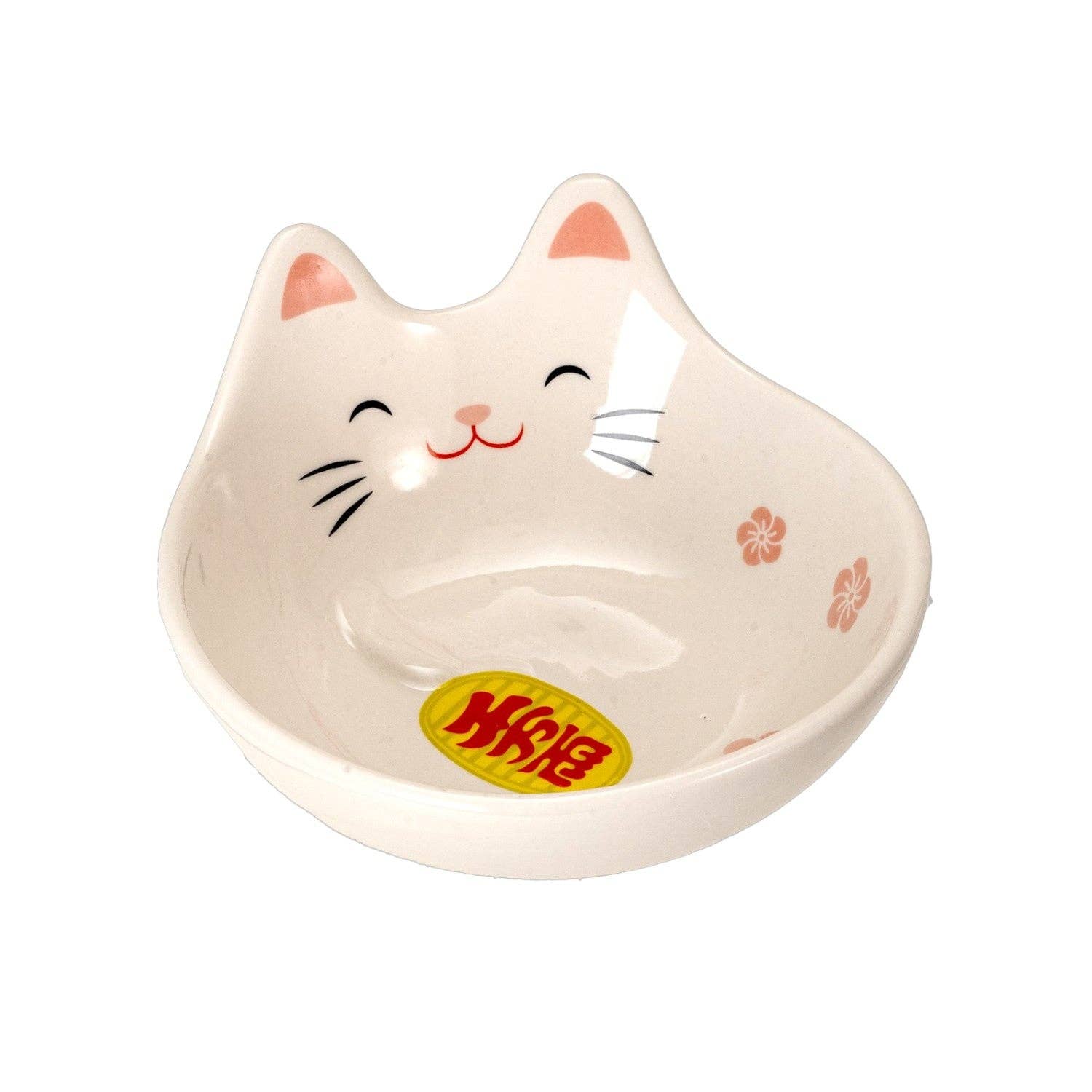 White Lucky Cat - Ceramic Small Dish Plate