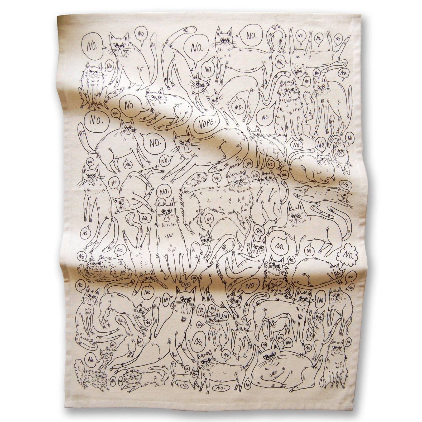 Snitty Kitty "NO NO NO" - Tea Towel