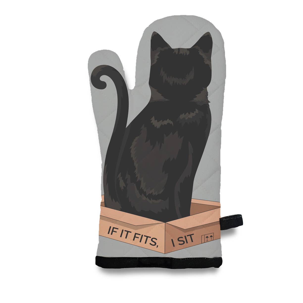 Black and White- Tuxedo Cat, If It Fits, I Sit - Oven Mitt