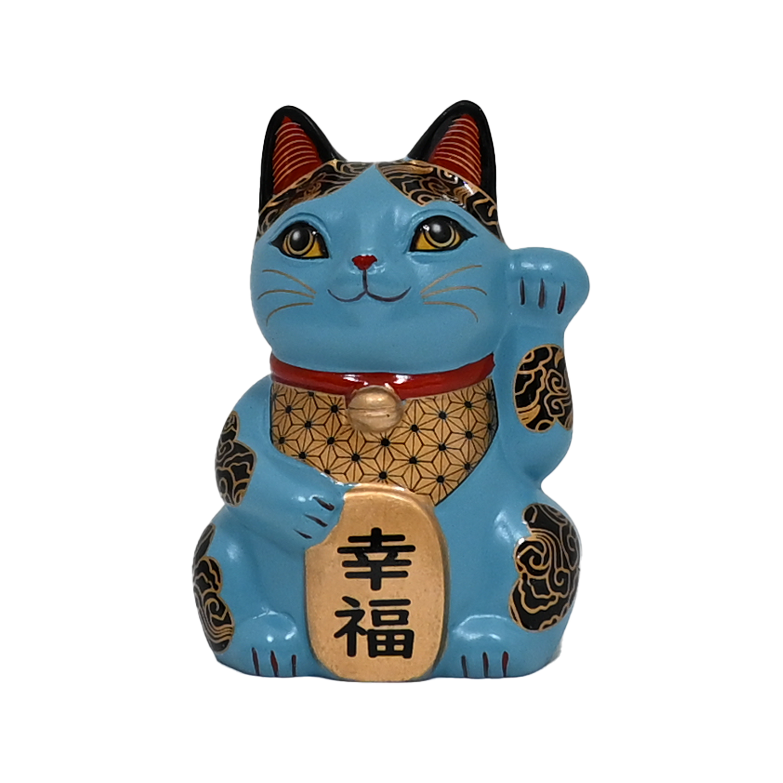 Happineko Lucky Cat Blue Happiness - Figurine