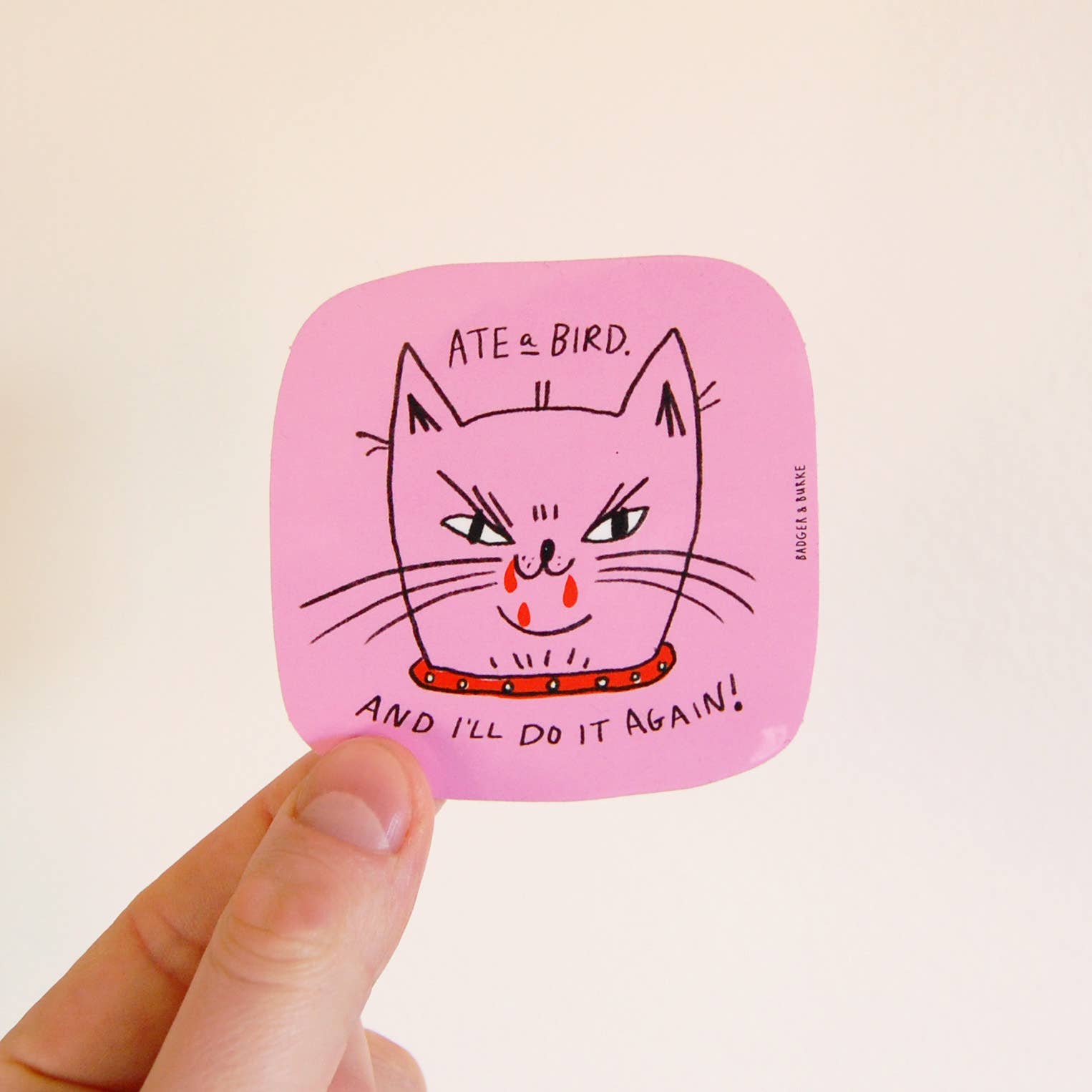Ate a Bird - Rounded Square Sticker