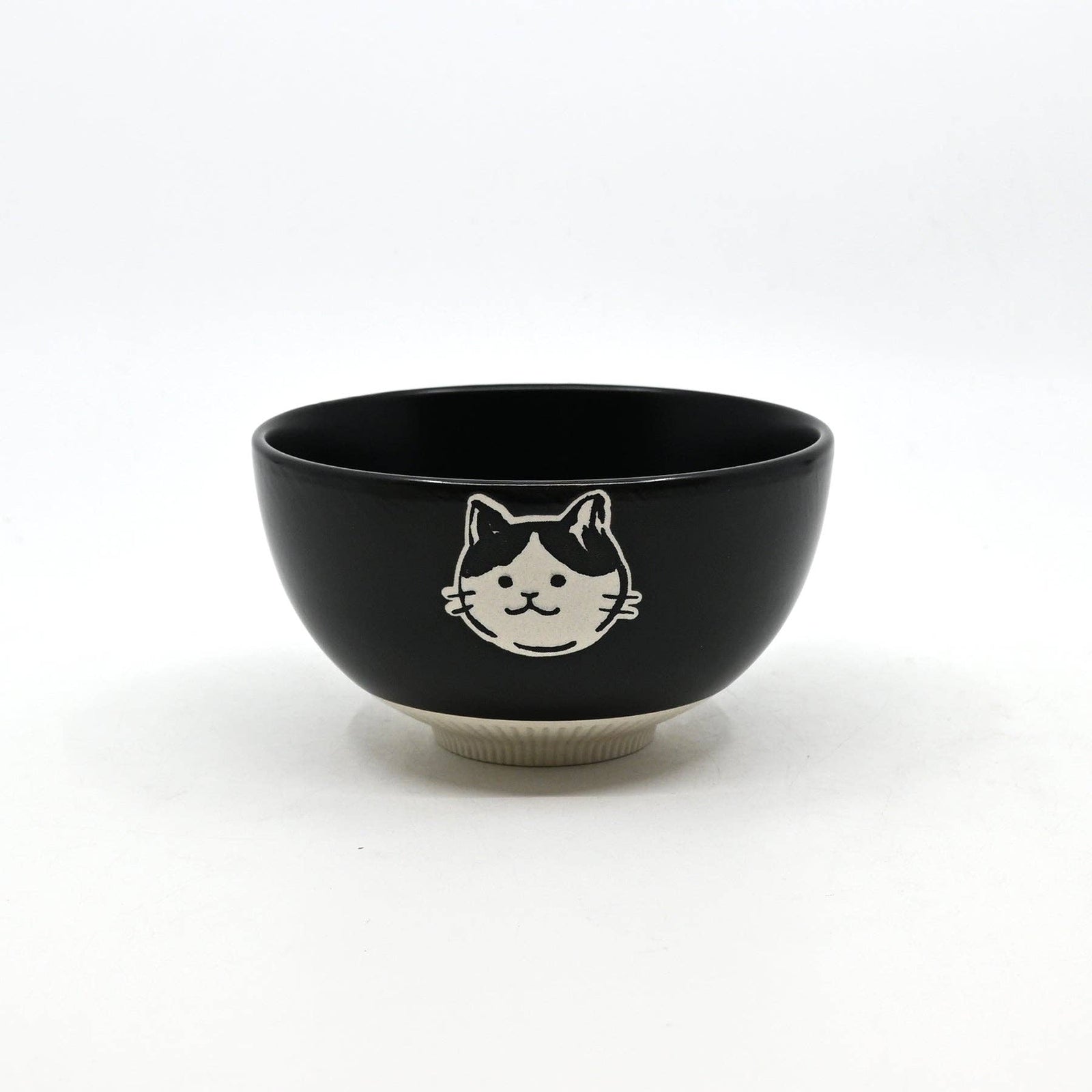 Black and White Cat - Black - Porcelain Rice Bowl