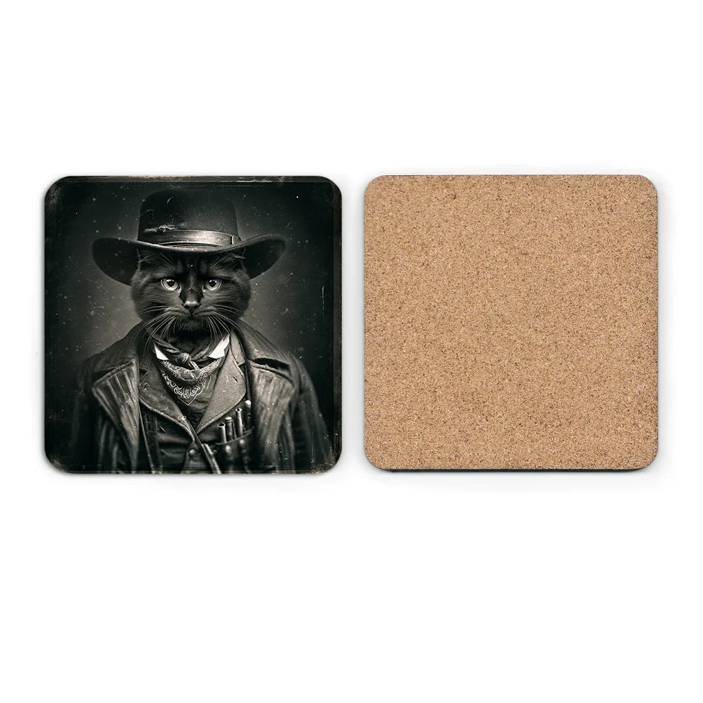 Most Wanted Cats - Short Hair Black Cat - Cork Back Coaster