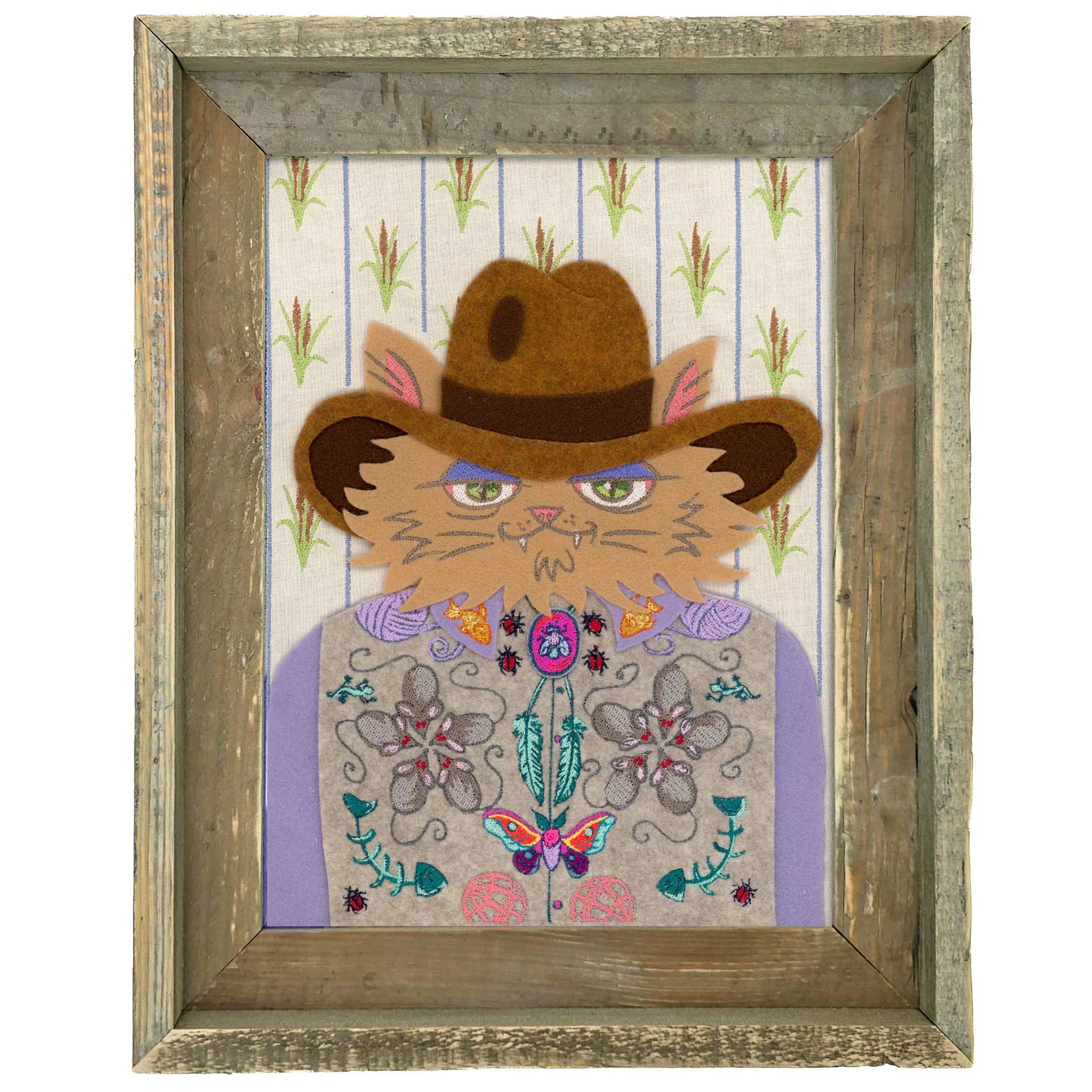 Billy the Cat - Original Textile Art