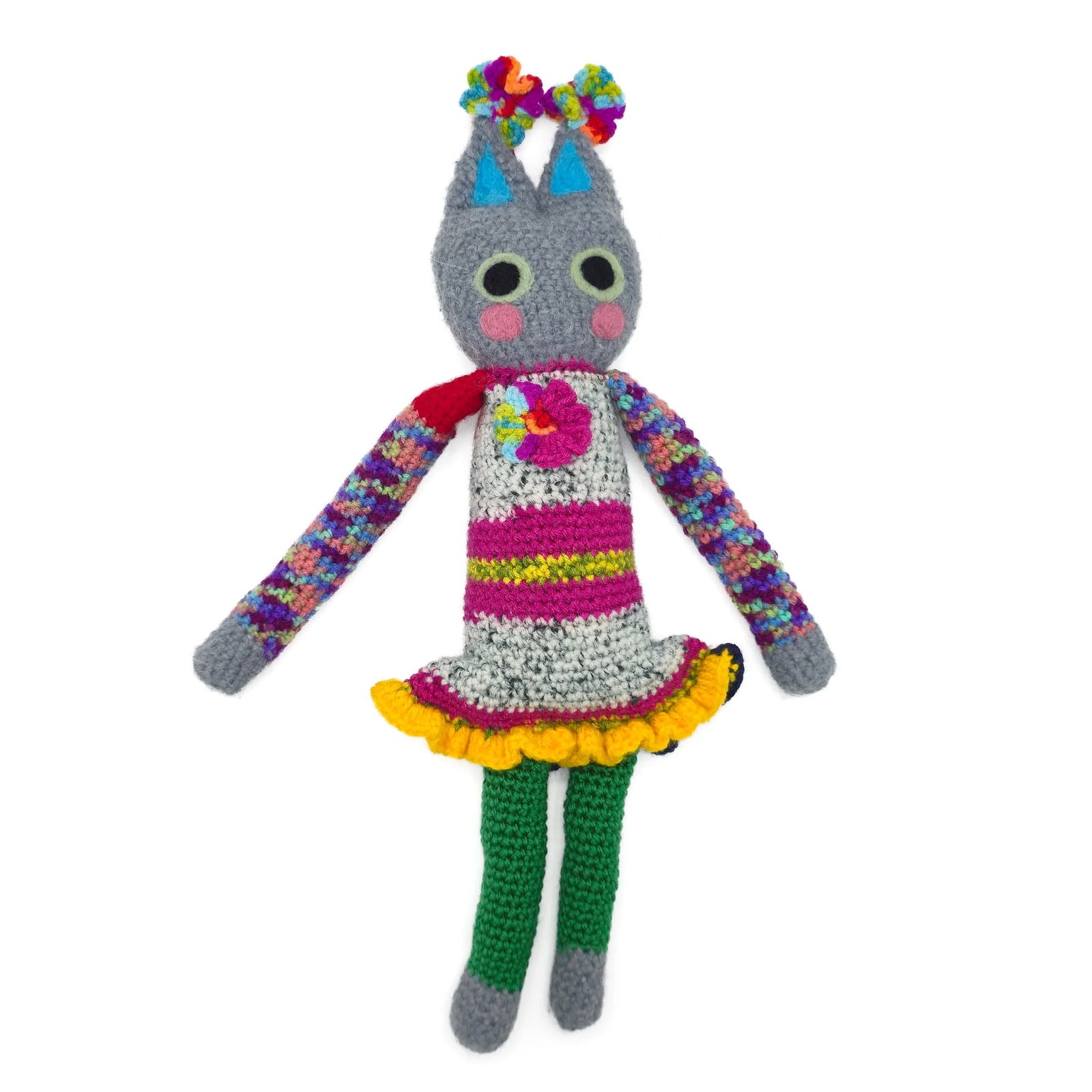 Birch Bark Kitty - Hand Knitted Art Cat Doll