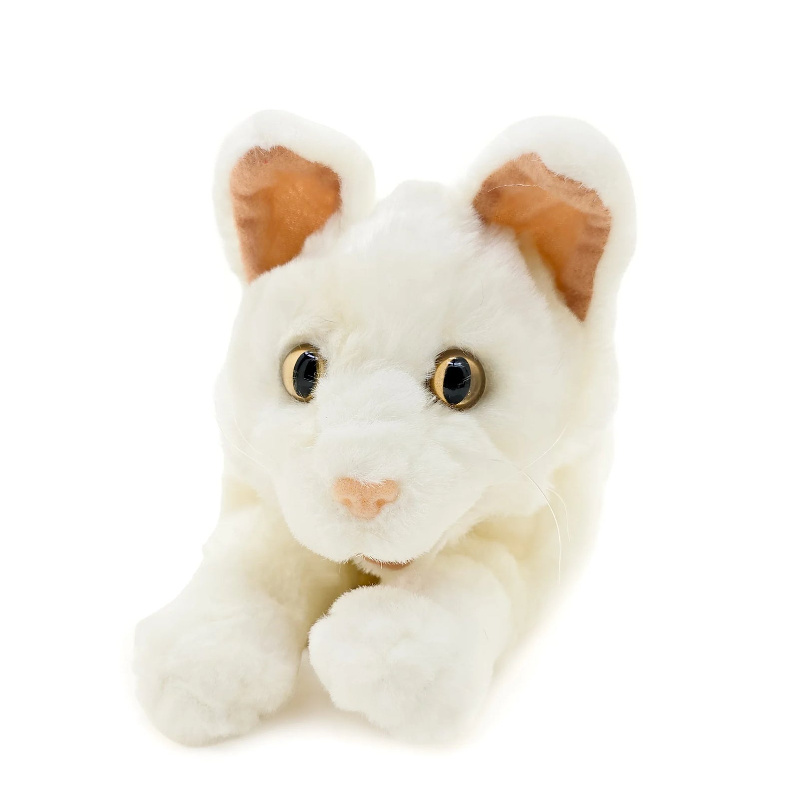 White Cat Laying - Large - Plushy Puppet