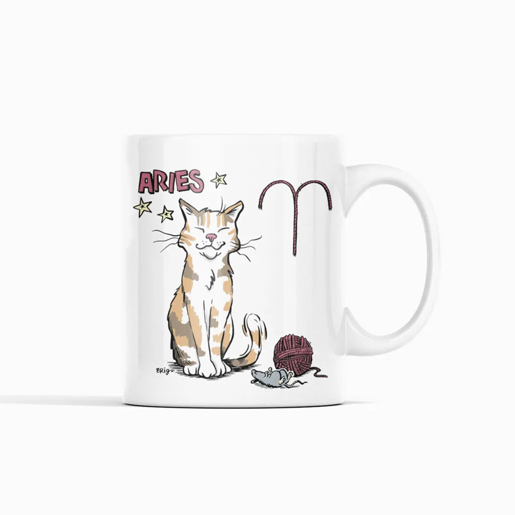 Bridgett Spicer ZodiCats Signs - Ceramic Mugs 16oz