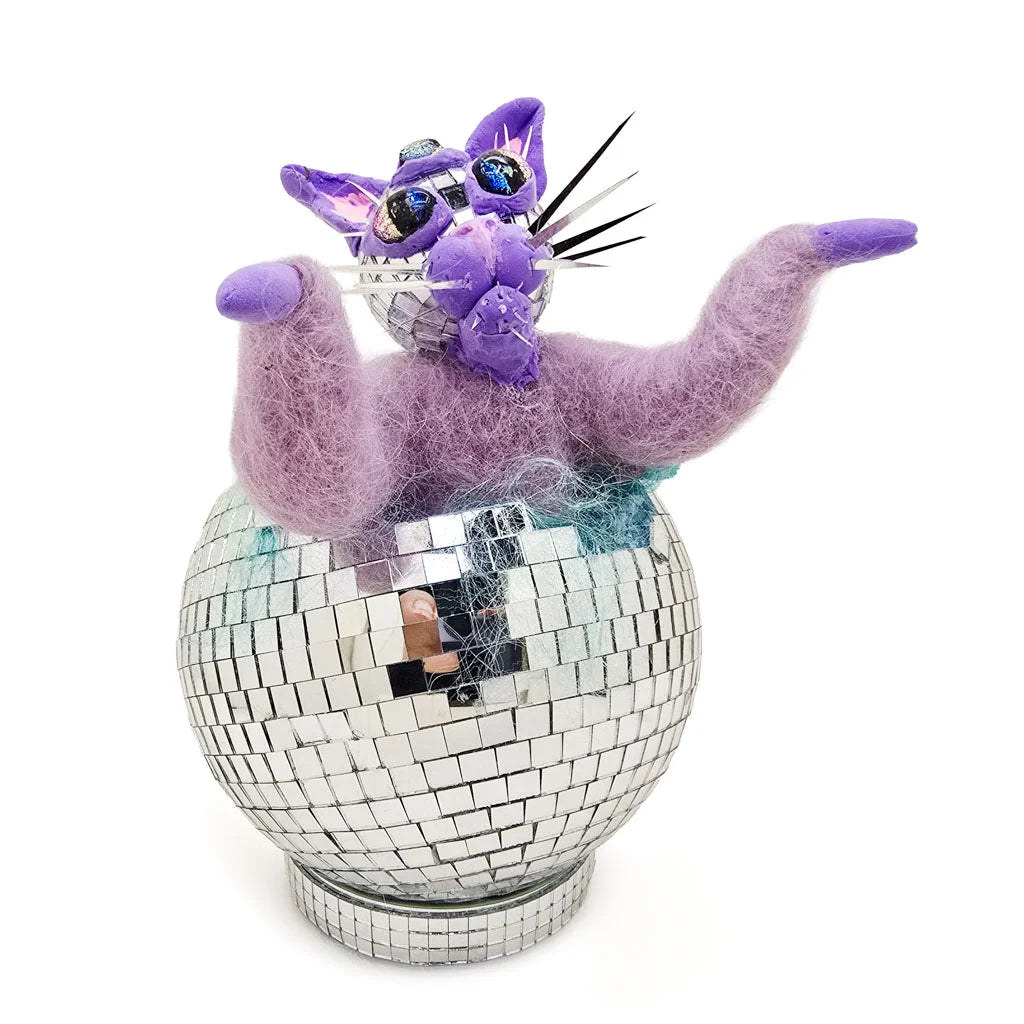 Cosmic Birth - Mixed Media Cat Sculpture