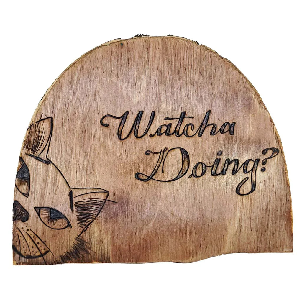 Watcha Doing? - Upcycled Skateboard Wall Art