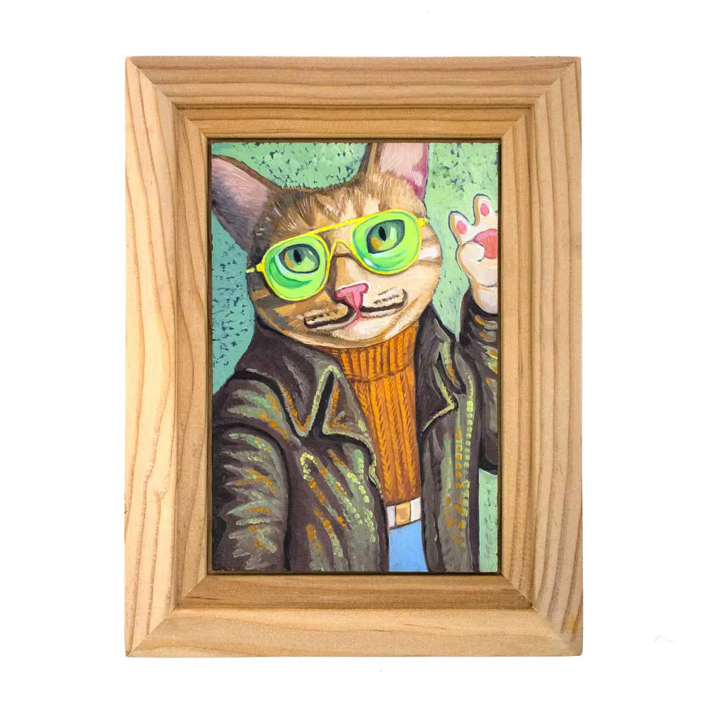 80s Cat Playboy - Original Oil Painting