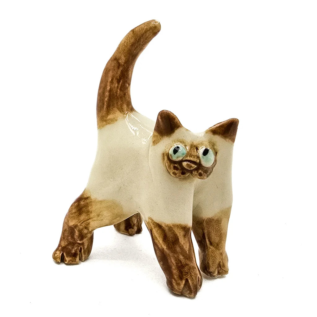Siamese #2 - Standing Cat - Handmade Ceramic