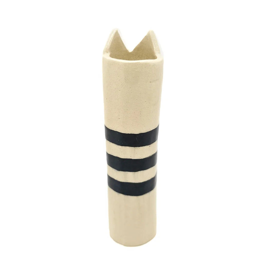Three Stripes Cat Vase - Handmade Ceramic