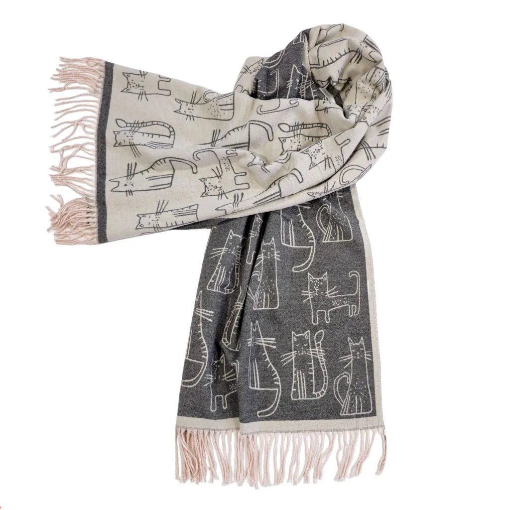 Cozy Cats - Vegan Cashmere Shawl - 3 Colors
