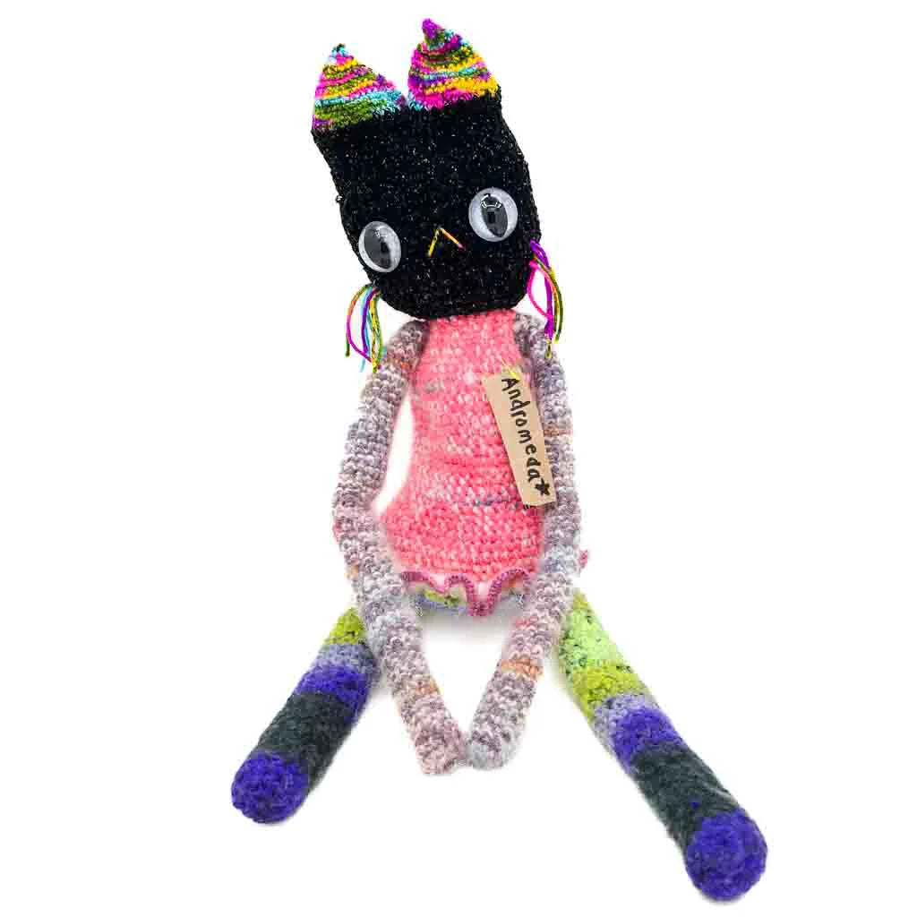 Andromeda - Hand Knitted Art Cat Doll