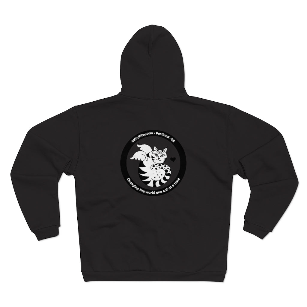 B&W GiftyKitty Zip-Up Hoodie