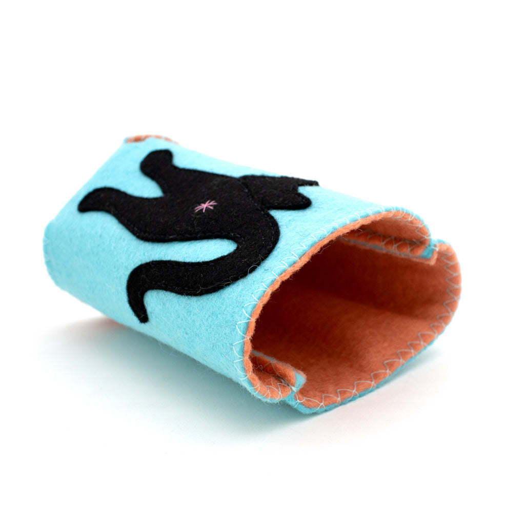 Blue Black Cat Butt - Felt Coozy
