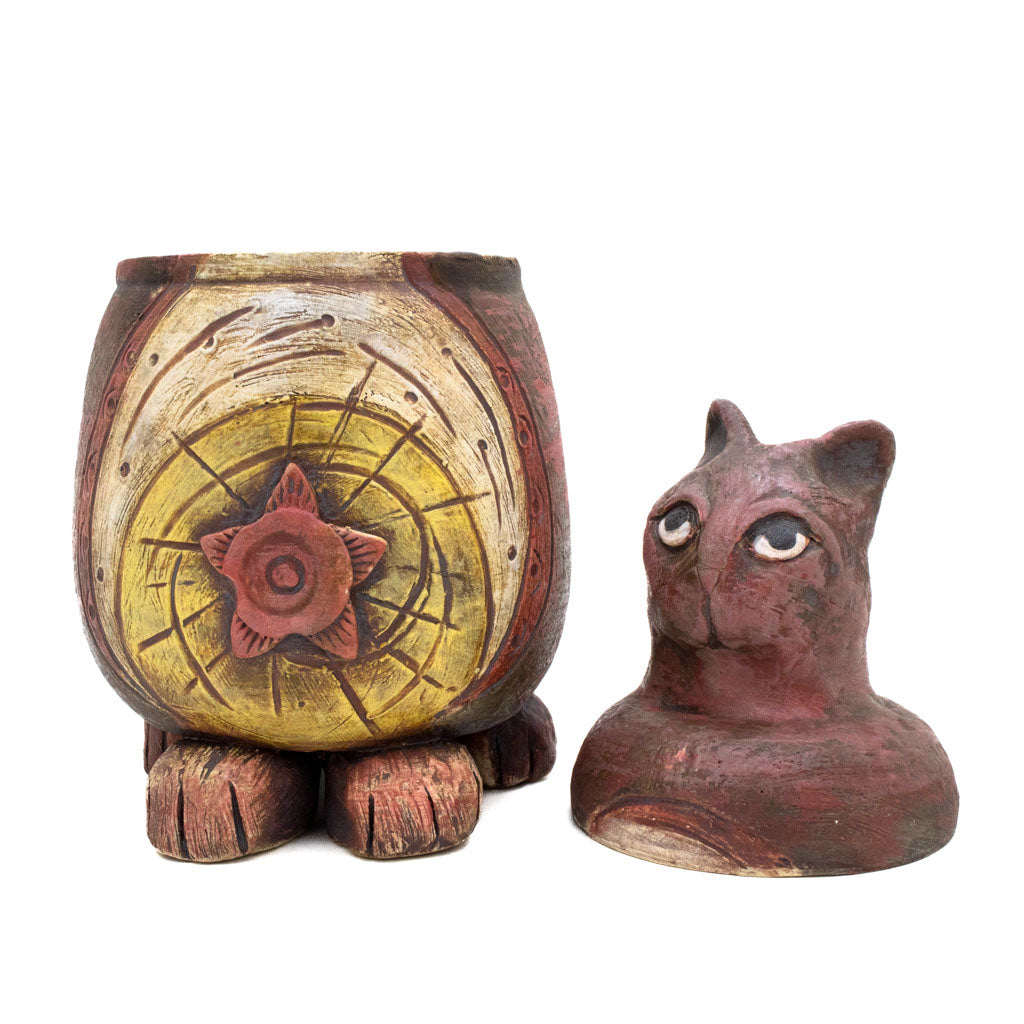 Vintage Red Cat - Ceramic Jar