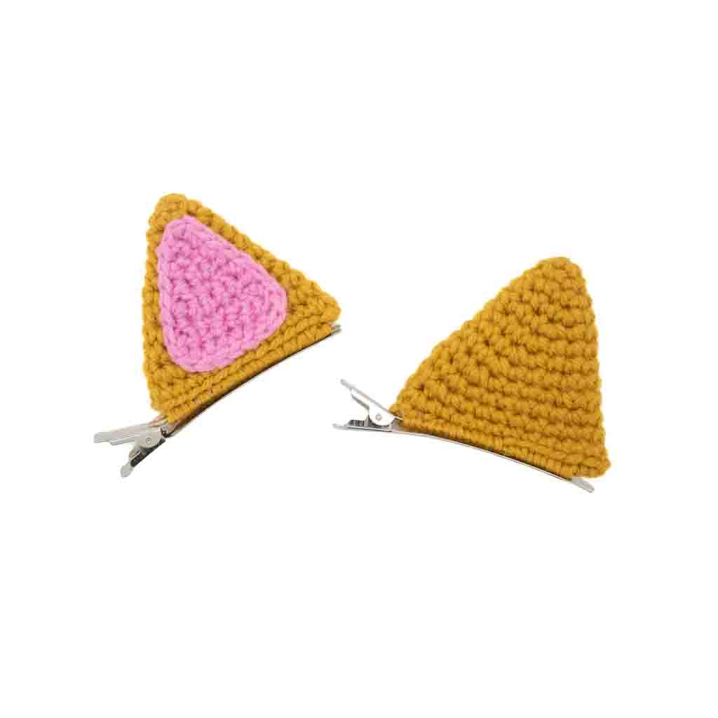 Mustard Cat Ears - Hair Clips