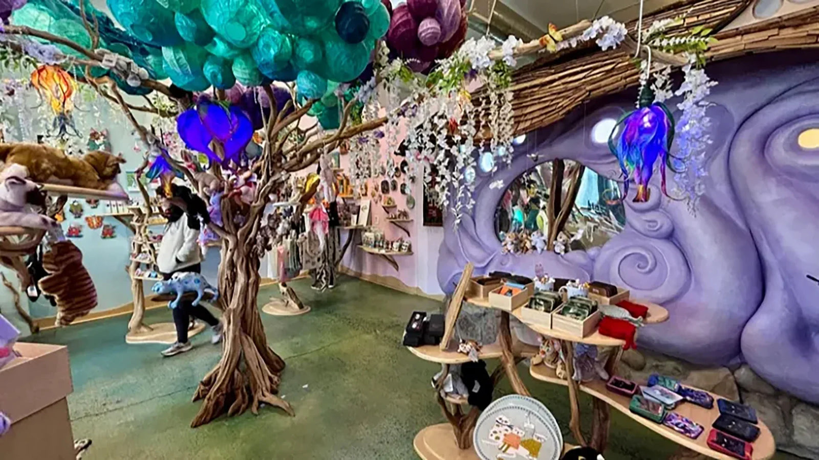 The inside of GiftyKitty a whimsical fairy like cat lover gift-shop