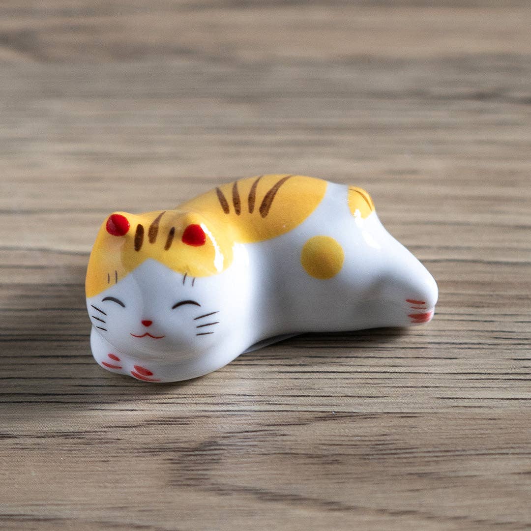 Orange Tabby Tuxedo Cat - Ceramic Chopsticks Rest