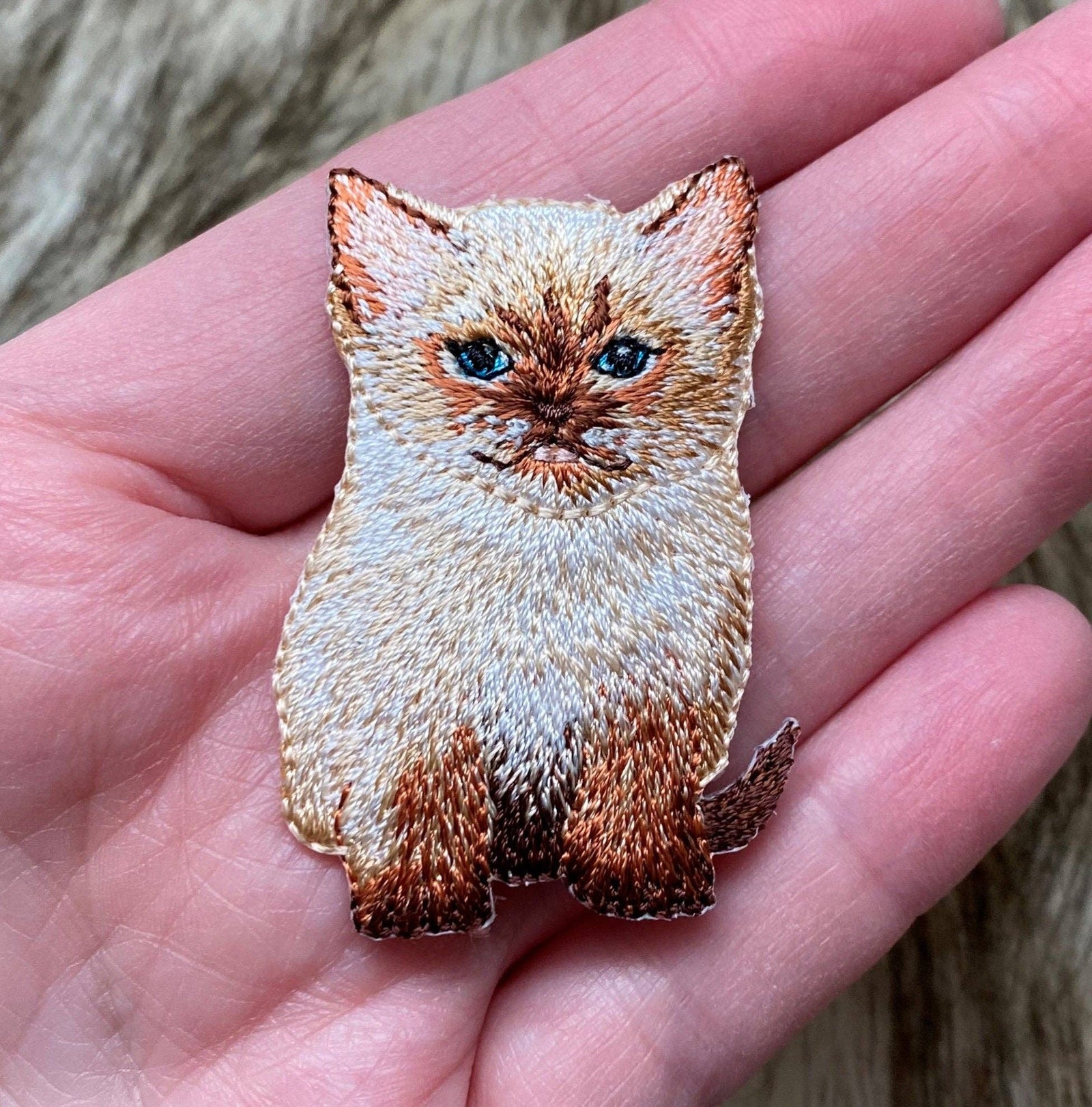 Siamese Kitty Cat - Embroidered Iron on Patch